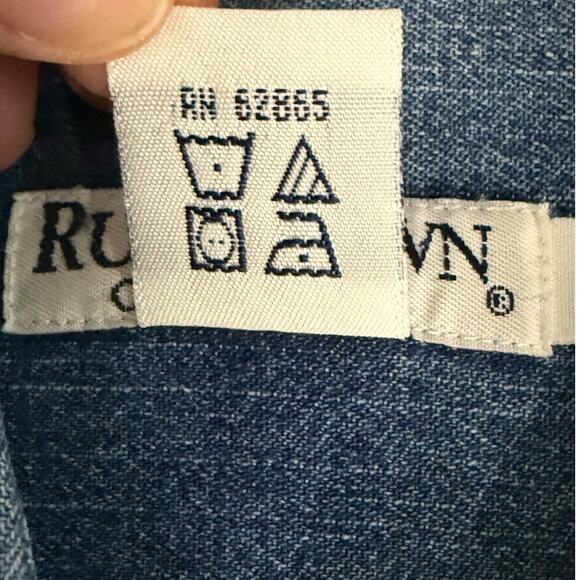Vintage 90's Jean Shirt Button Down 100% Cotton Women's Small - Picture 5 of 8